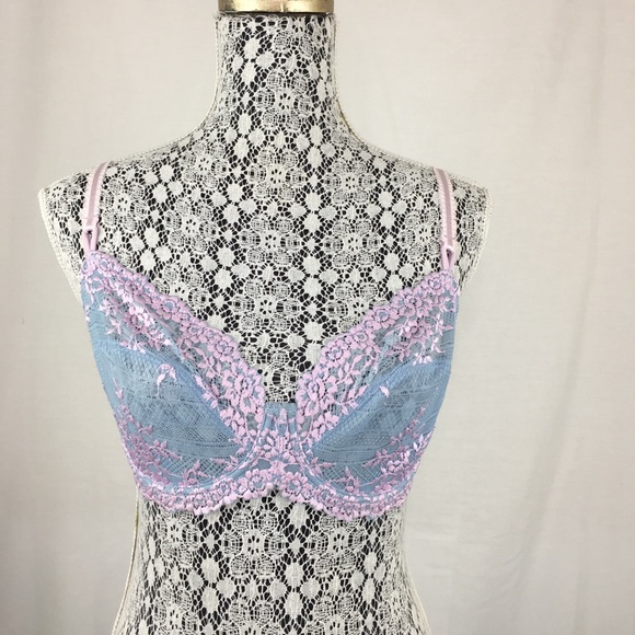 Wacoal Blue & Lavender Embroidered Bra 34D - Picture 2 of 5